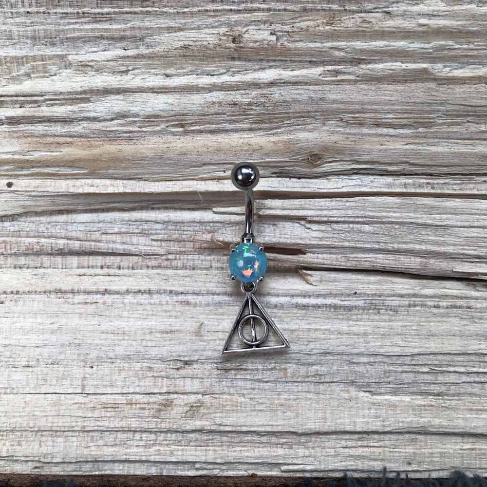 Blue Opal Harry Potter Belly Button Ring‎